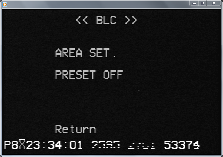 Mallincam BLC submenu settings