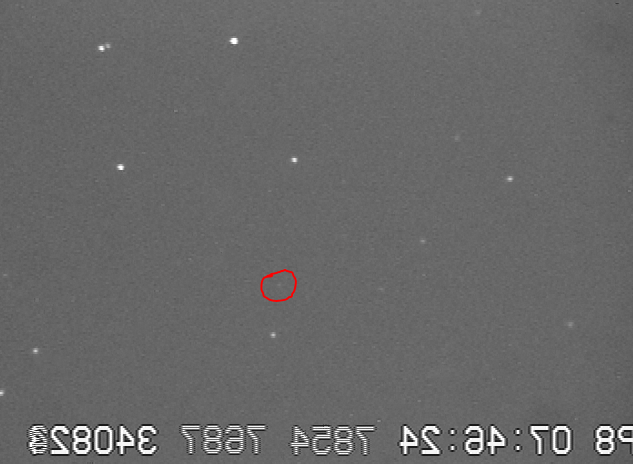 Star field for 2001 EF193 provided by Red Sumner (under poor sky conditions)