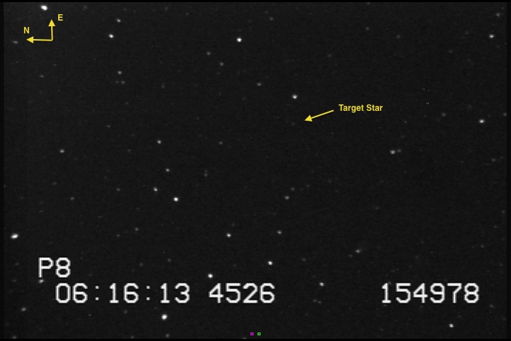 Image of star field in orientation close to event time (provided by John Keller from SLO)