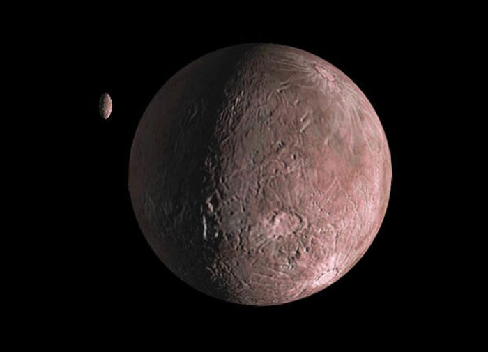 An artist's conception of Quaoar and its small moon Weywot. Credit: NASA/JPL-Caltech/R. Hurt (SSC-Caltech) - See more at: http://www.space.com/25817-quaoar.html#sthash.DYFAwmeA.dpuf